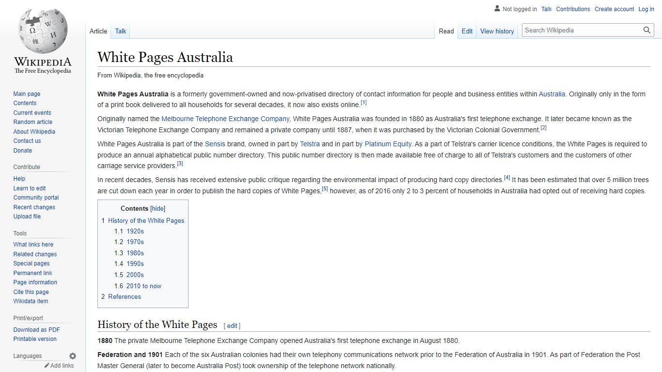 White Pages Australia - Wikipedia